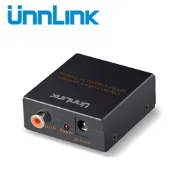 Unnlink коаксиальный в оптический преобразователь Toslink Поддержка 192 кГц частота дискретизации без потерь High Fidelity SPDIF коаксиальный для