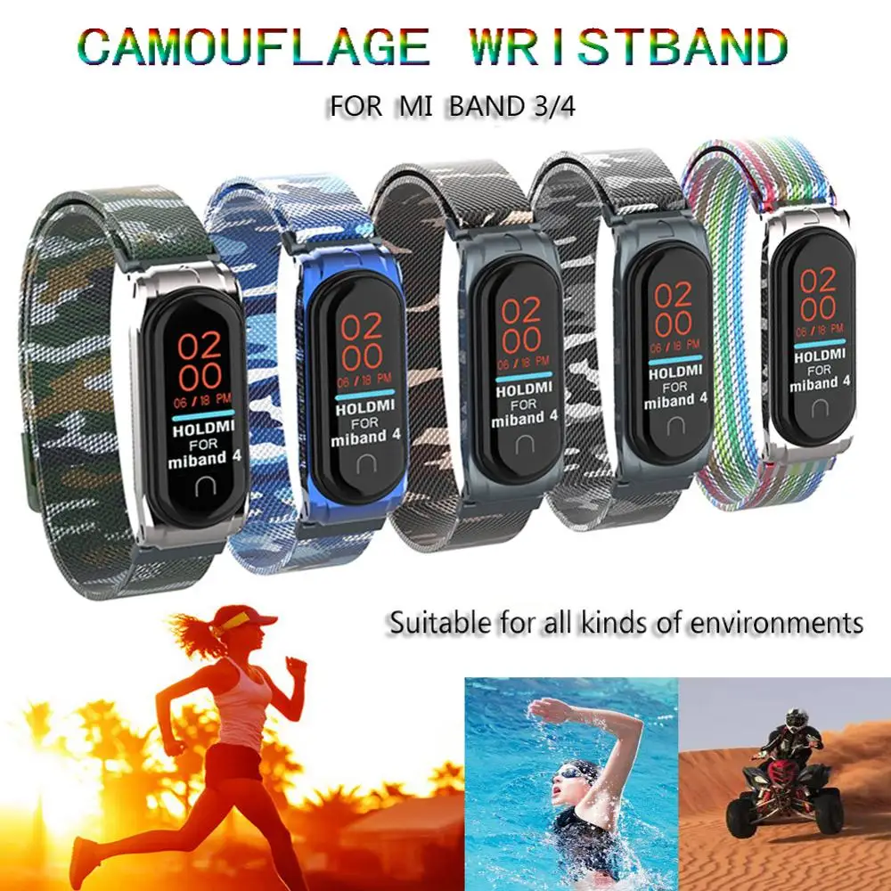 Мягкий Камуфляжный ремешок для смарт часов Miband 3 Mi Band 4 сменный наручных