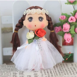 Милая 12 см витая кукла Ddung красивая цепочка кулон подарок свадебное платье путающая кукла игрушка - Цвет: AI-B05-White