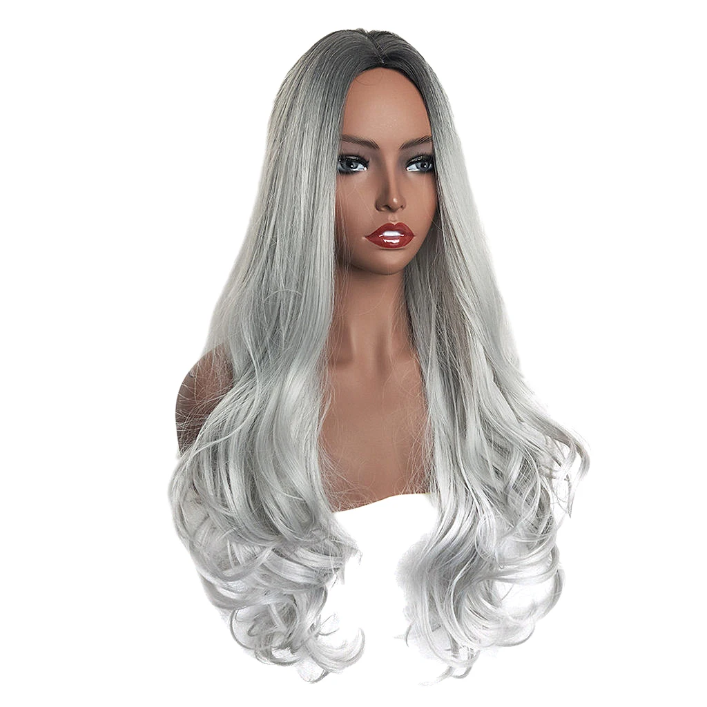 

26 inch Natural Long Curly Wigs Synthetic Full Wig for Cosplay Fancy Dress