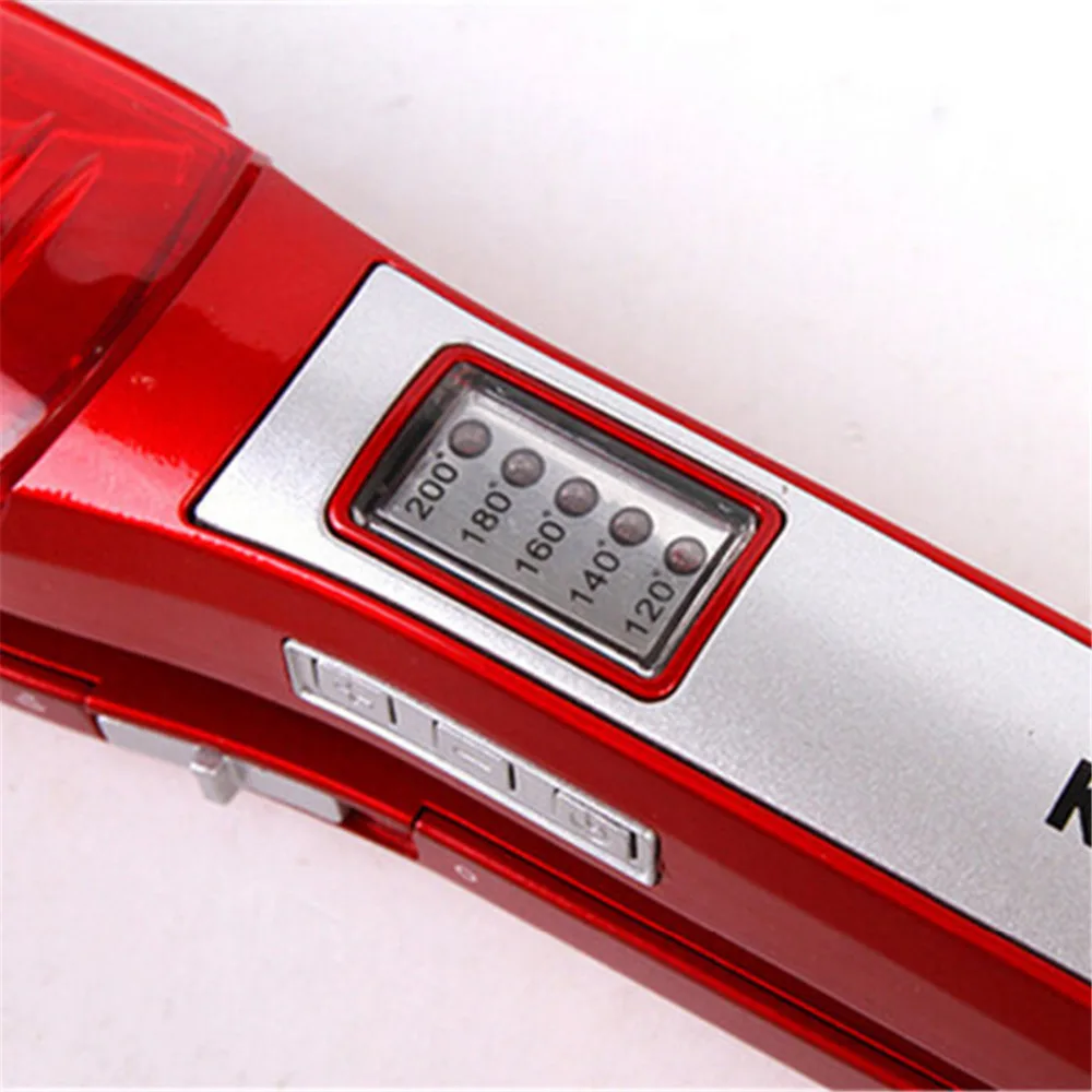 110-240V Kemei Professional Steam Hair Flat Iron Vapor Spray Straightener Ceramic Electric Hair Straightening Brush Comb Salon8