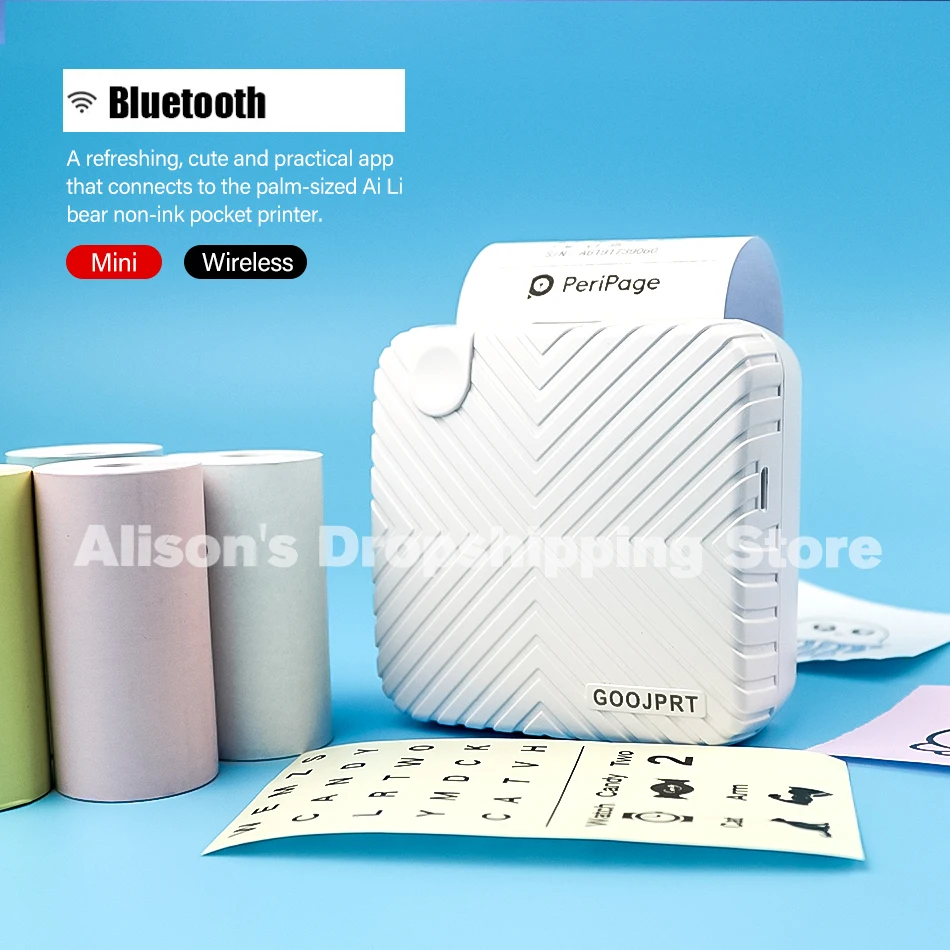 

New design Peripage GOOJPRT Small Photo Mini Printer for Android iOS phone printer Free APP
