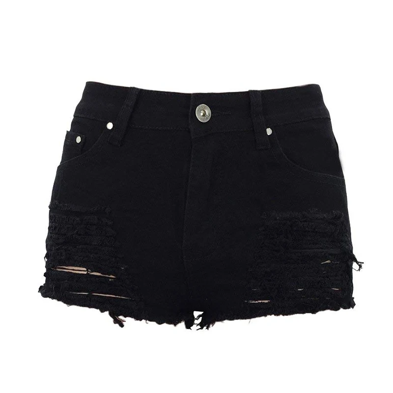Summer Denim Shorts Women Ripped Hole 