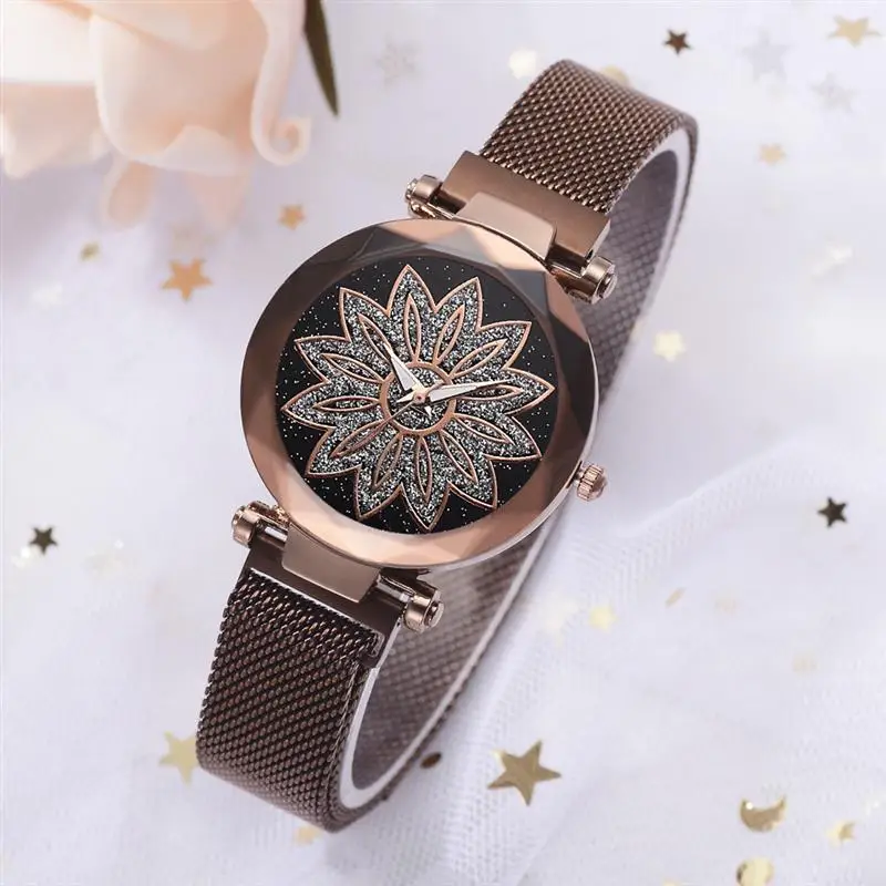 Модные женские Megnet браслет для часов в сетку Роскошные удачу женские кварцевые часы на запястье женские элегантные часы деловые часы Reloj Mujer