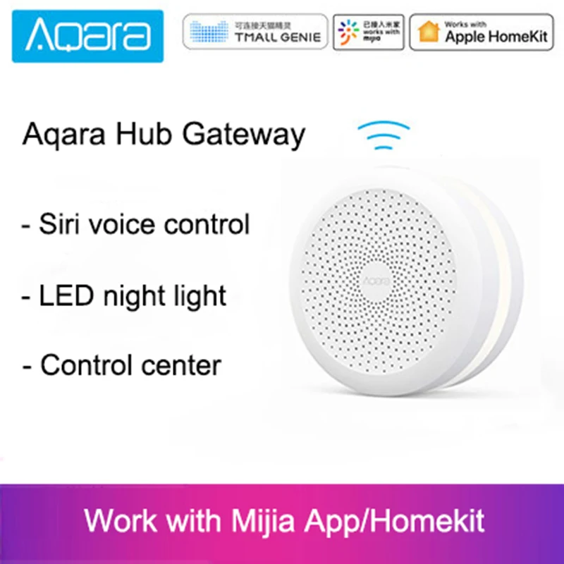 

Hot Original Xiaomi Mijia Aqara Hub Gateway with Led night light Smart work with For Apple Homekit International Edition Gateway