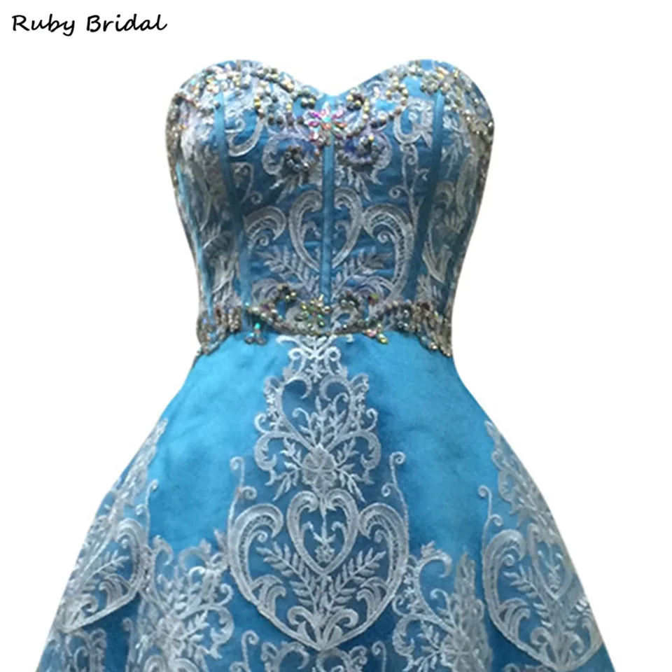Рубиновые Свадебные vestido de festa трапециевидные мини-Выпускные платья Синяя Прозрачная ткань с аппликацией и стразами роскошные без бретелек Сладкие 16 вечерние платья KP70