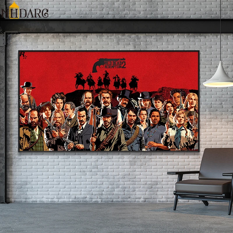 

Red Dead Redemption 2 Posters and Prints Canvas Painting Art Wall Pictures for Living Room Kids Room Hot Game Home Decoration