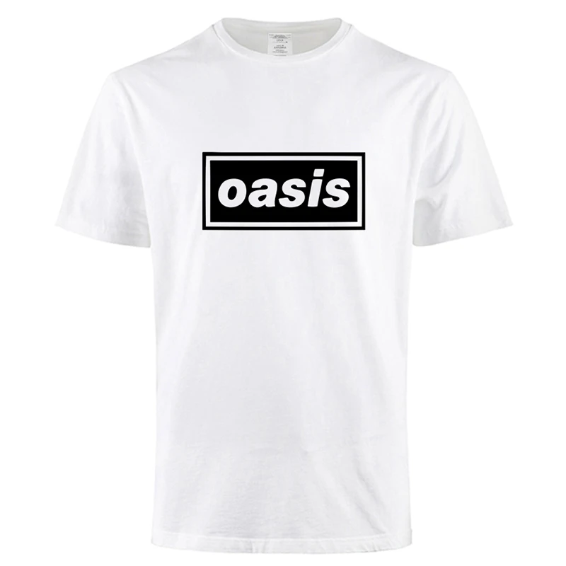 

Fashion Oasis Print Tshirt New Men Short Sleeve O Neck Cotton Rock Men Tee Shirt Casual Men Top Tee FreeShipping