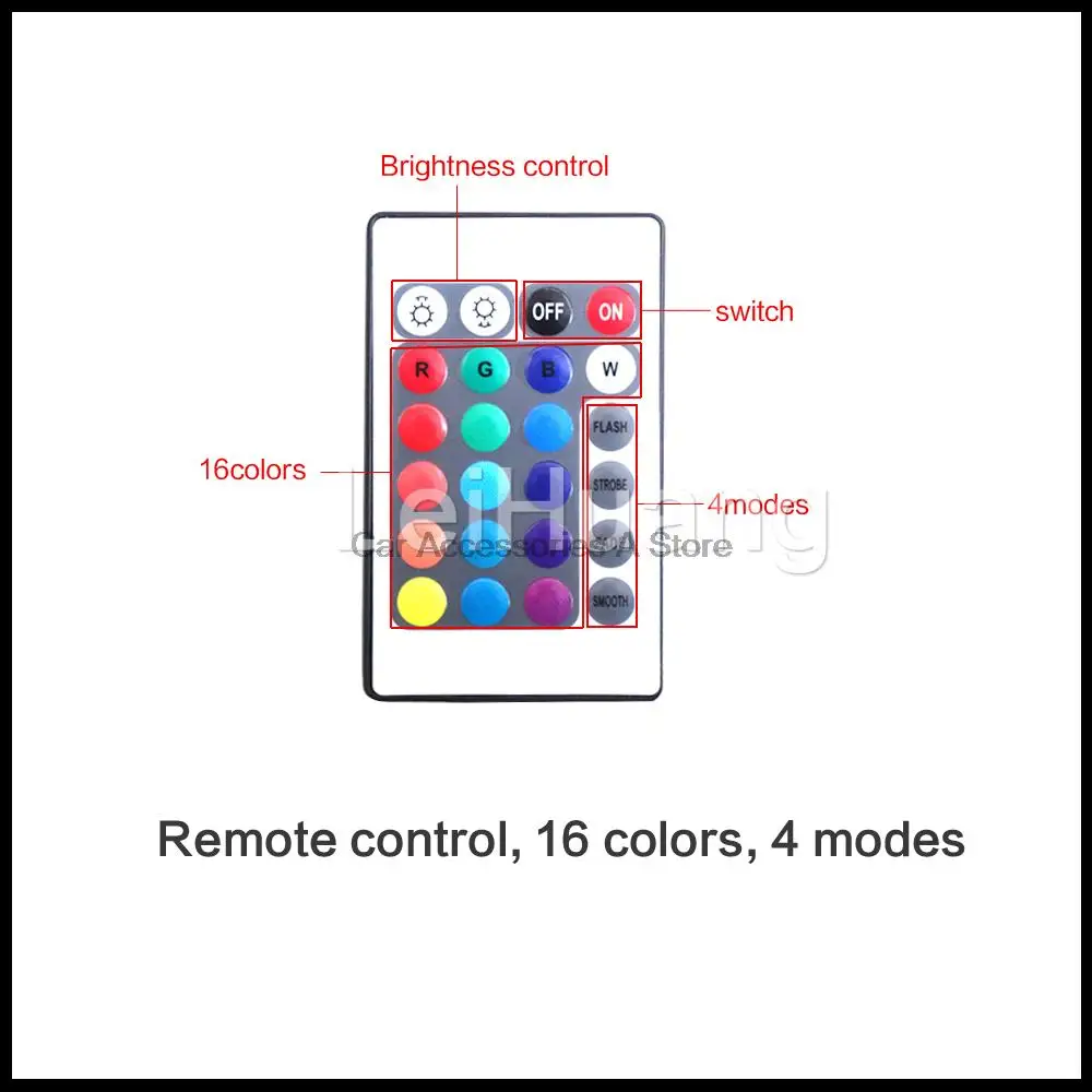 7 цветов гибкий; Автомобильный; для стайлинга RGB Светодиодные полосы света салона автомобиля свет с пультом дистанционного управления атмосферу украшения лампы