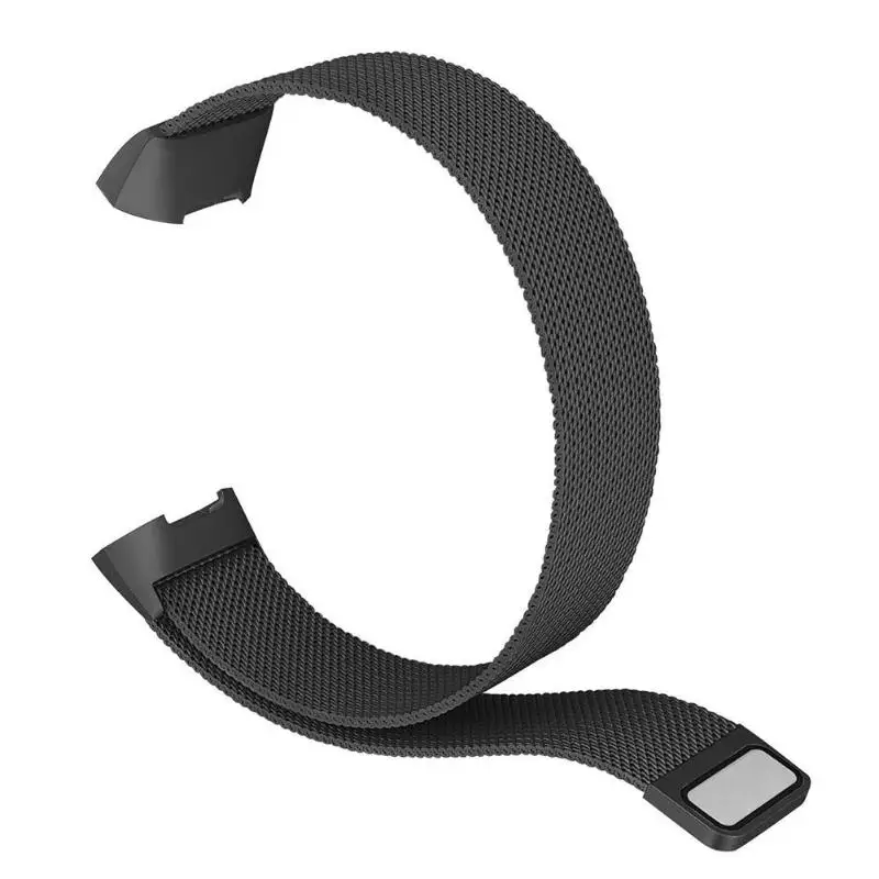 Магнитный с миланским плетением ремешок из нержавеющей стали для Fitbit Charge 3 сменный ремешок для Fitbit Charge 3 - Цвет: Черный