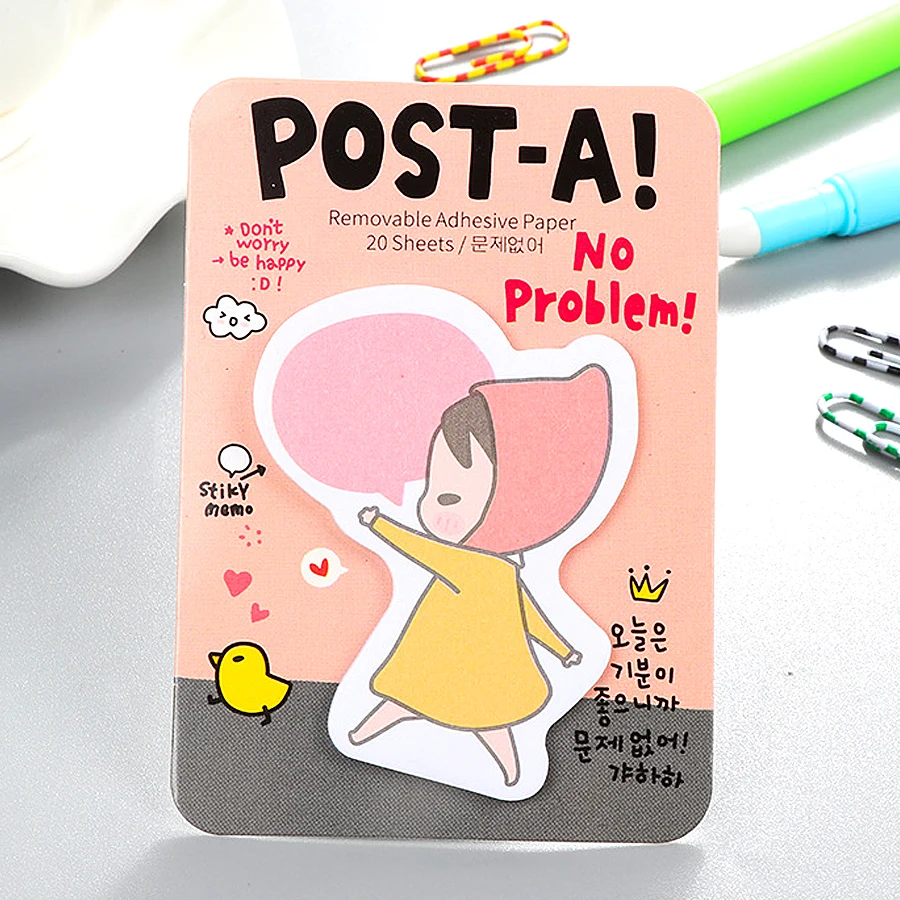 

1pc Cute girl cute sticky notes and memo pads sticker mini memo pad sticky notes Removable adhesive paper School supplies