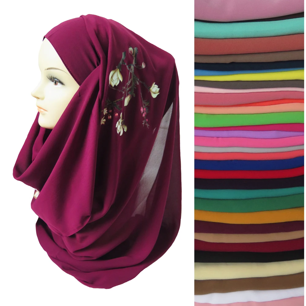 

20pcs/lot Flowers Floral Muslim Womens Hijab Scarf Shawl Head Wrap Bubble Chiffon
