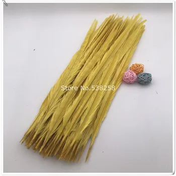 

50pcs/lot 30-55cm pheasant feather Bleached yellow colors ringneck Pheasant Tail Feathers for decoration