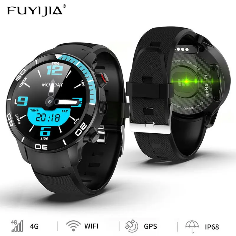 

FUYIJIA SIM Card 4G Smart Watch Men's Digitalwatch Android 7.1 Operating System IP68 Waterproof Call Camera Watch Quad-core 16G