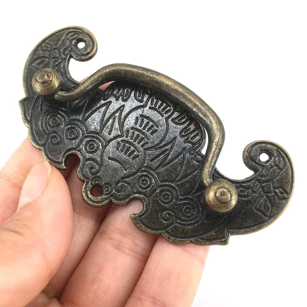 95*52MM Antique Cabinet Drawer Knobs Wardrobe Handles Engraved Bronze Zinc Alloy Furniture Hardware Pulls Jewelry Box handle 95*52MM Antique Cabinet Drawer Knobs Wardrobe Handles Engraved Bronze Zinc Alloy Furniture Hardware Pulls Jewelry Box handle