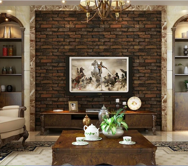 Online Brick Wall Paper Pvc Natural Wallpaper Living Room Tv Brick Wall Paper Pvc Natural Wallpaper Living Room Tv Sofa Background Tiles Covering Rolo Papel De Parede Moderno
