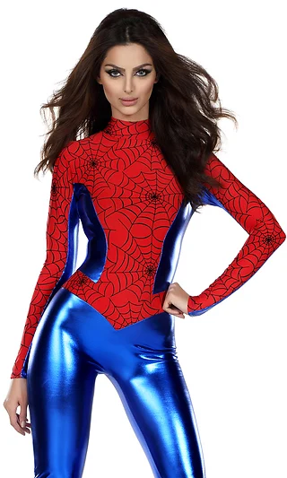 Dámské Sexy Spider Man Kostýmy Jumpsuits & Playsuits Kostýmy Uniformní Módní šaty SM348