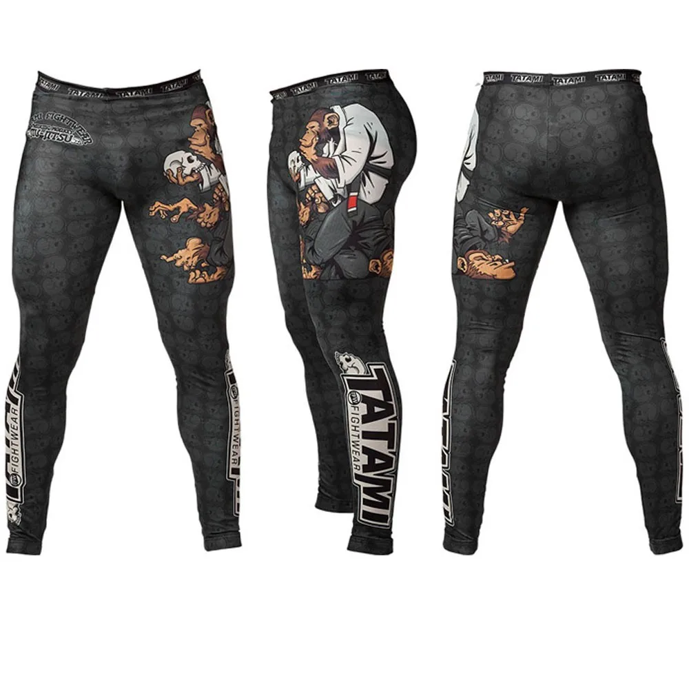 

New Boxing Jerseys Men's Fitness Sublimated Printed BJJ Rashguard Sport Leggings Gym Bodybuilding Male Bottom MMA rashguard