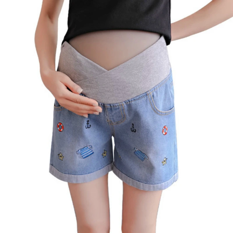 plus size maternity jean shorts