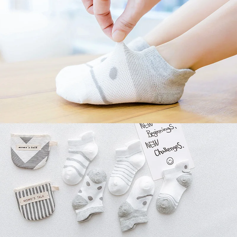 

Boys Sports Socks 5 Pairs Little Girl Summer Short Socks Baby Stuff Cute Cartoon Smiley Face Toddler Designer Socks 0-6 years