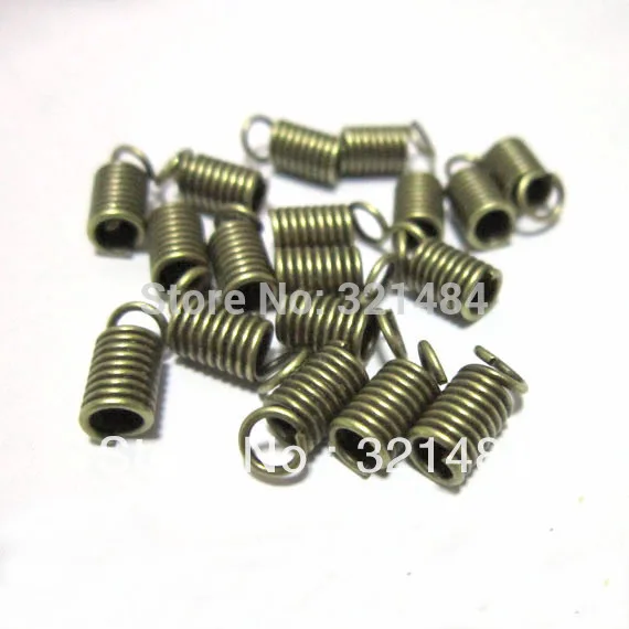 

Antique bronze 2000X 8*4.5mm for 2mm or 2.5mm Leather Cord Spring Crimp Ends Clasp Clips Crimp beads