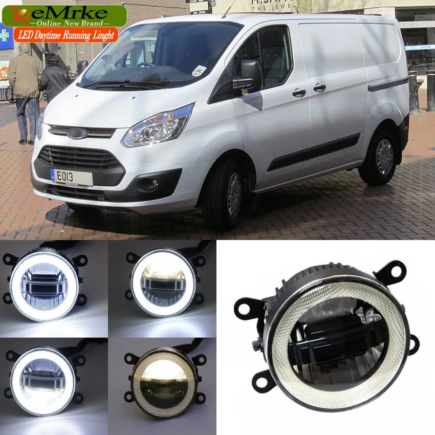 EeMrke для Ford TRANSIT 2006- 3 в 1 светодиодный DRL Angel Eye противотуманный фонарь автомобильный Стайлинг Высокая мощность дневные ходовые огни аксессуары