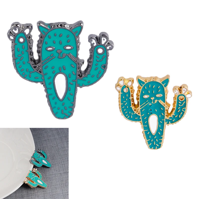 Smalto Cactus Pins Monster Pins E Spille Bugaboo Bugbear Pull A Face Pin Broche Denim Badge Button Spilla Giacca Pin Per Figlio