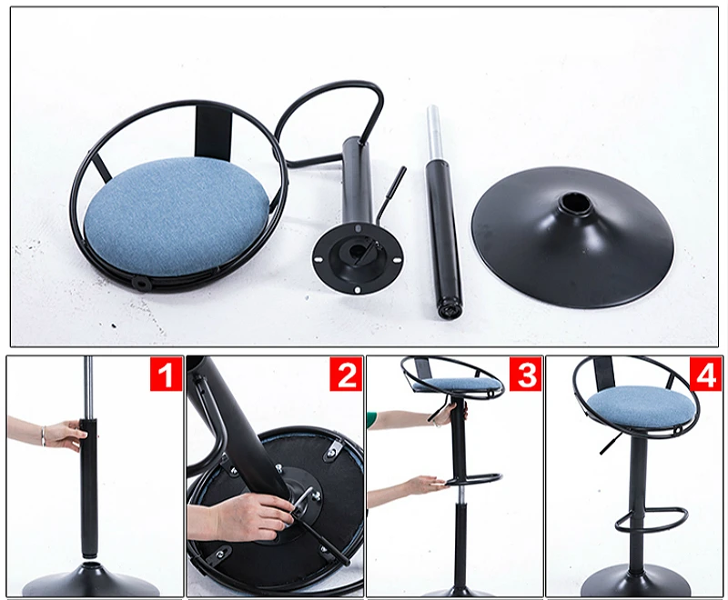 Iron Art Bar Chair European Style Rotated High Stool with Footrest Household Leisure Lifted Bar Stool Front Desk Reception Chair Iron Art Bar Chair European Style Rotated High Stool with Footrest Household Leisure Lifted Bar Stool Front Desk Reception Chair