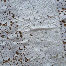 Хлопчатобумажной ткани Кружева винтажная Венецианская кружевная отделка для изменения кутюр, костюм, домашний декор, слоновая кость белый
