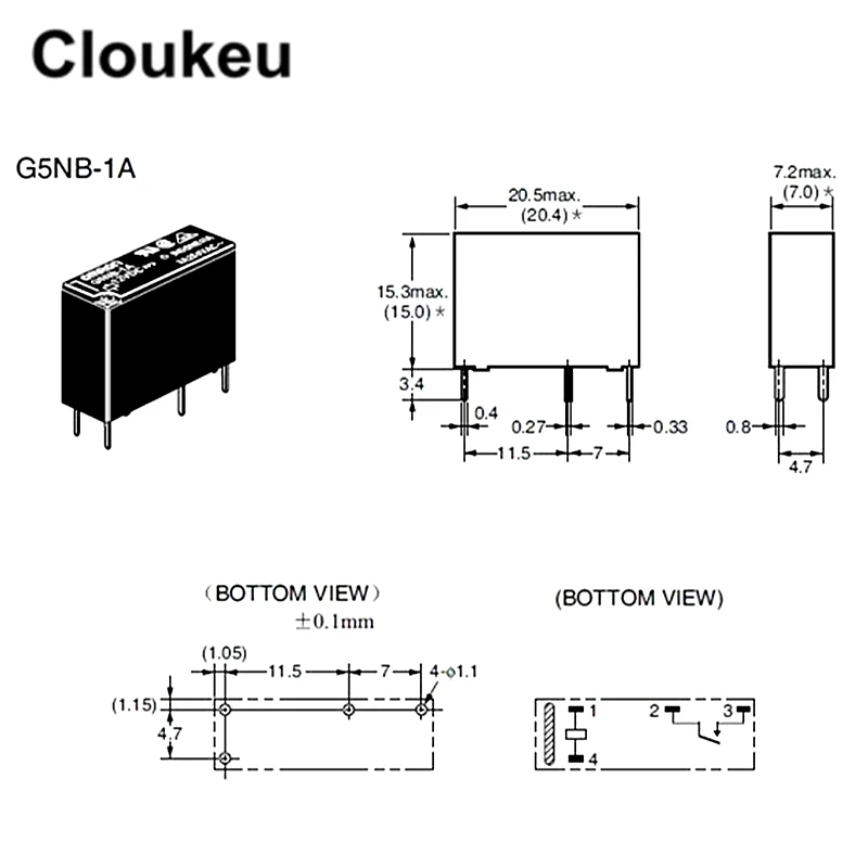 2 шт. реле DIP4 G5NB-1A-E-5VDC 12VDC 24VDC DC5V DC12V DC24V 5A