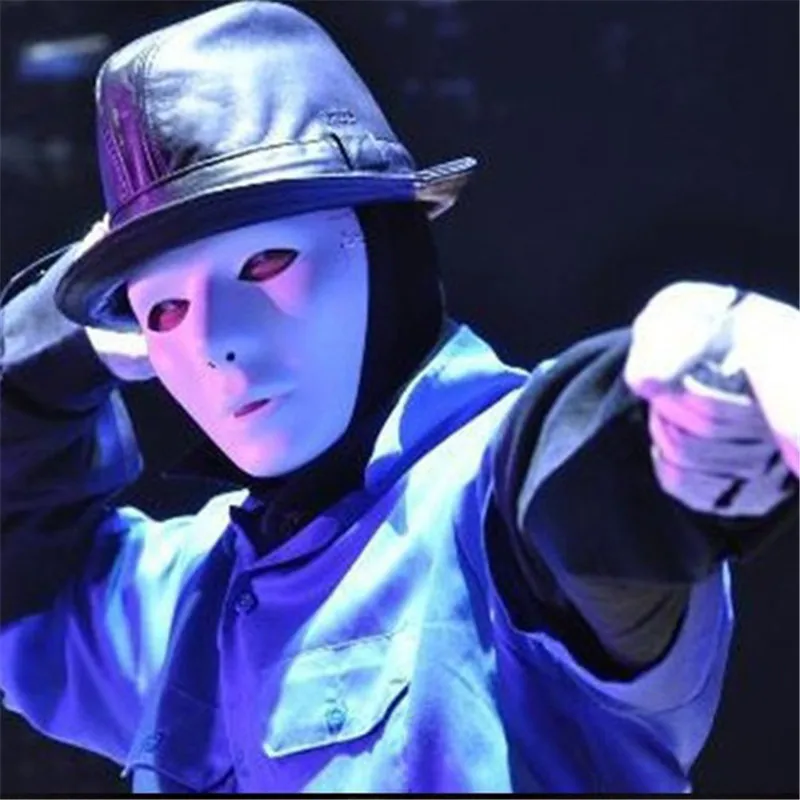 

1pc Hip-Hop GHOST DANCE Mask White Popping Full Face Masque Halloween Party Carnivals Adjustable Strap Mask For Man and Women