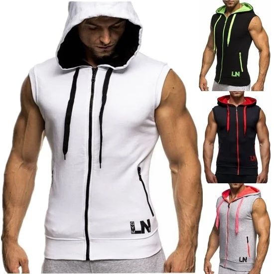 

ZOGAA 2019 Fashion Brand Hoodie Men Sleeveless Sweatshirts Solid Color Causal Slim Fit Hooded Coat Mens Hoodies Clothing