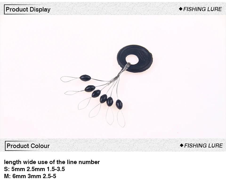 120 шт/20 компл./лот леска сопротивление рыбалка поплавок 6 в 1 черный резиновый бобы пространство, чтобы не повредить вертикальная линия фасоли