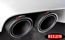 Entrada de 63mm (2.5 polegada) tomada de 101mm (4 polegada) Aço inoxidável Ponta silenciador Do Escape do carro Do Carro De Fibra De Carbono-styling