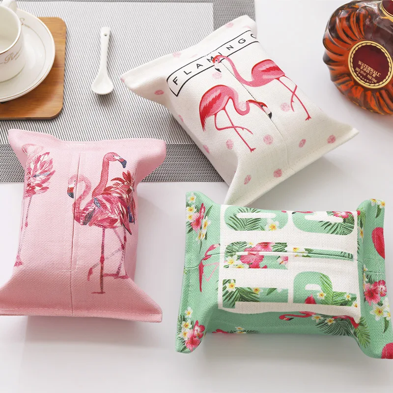 

Flamingo cotton linen art paper towel drawing compact living room dining room paper towel cart paper towel box