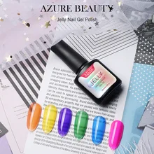 6pc/set Jellies Glass Candy Nails UV Gel Polish 10ML Summer Attribute Translucent Neon Color Soak off Gel Polish