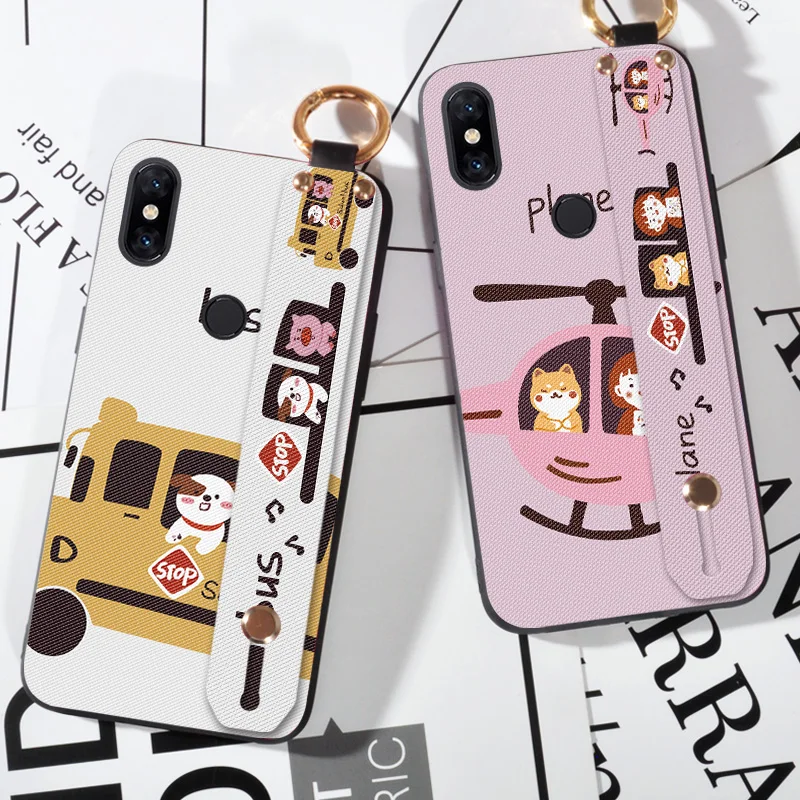 

Wrist strap Cartoon Cases For XiaoMi Mi Mix 2 2S 3 Mix2 Piggy Puppy Couple Skin Cover For Xiaomi Black Shark / Pocophone f1