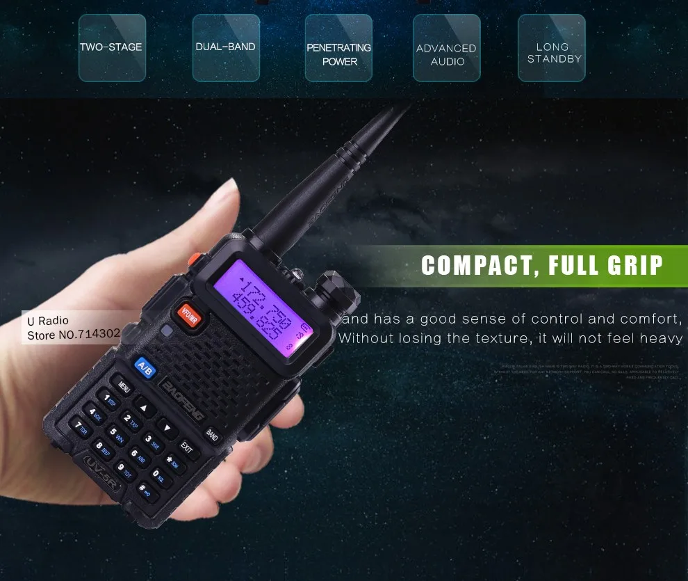 Baofeng UV-5R портативный радиоприемопередатчик VHF UHF Двухдиапазонная портативная рация, портативная радиоприемная рация, набор любительского радио uv5r