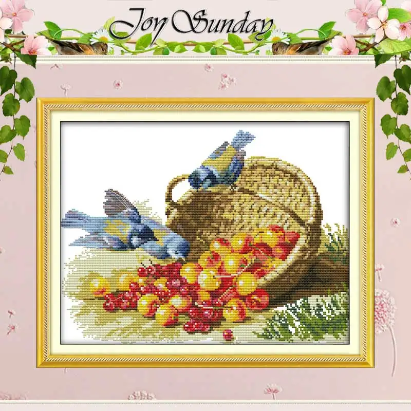 

Bird and Fruit Patterns Counted Cross Stitch 11 14CT Cross Stitch Sets Wholesale Chinese Cross-stitch Kits Embroidery Needlework