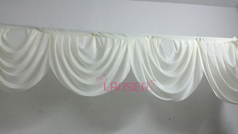 Ivory Ice Silk Fabric Round Wedding Drape Curtain Swags Decoration