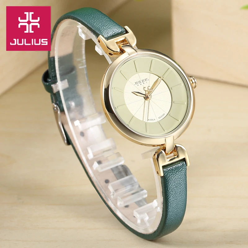 Топ Леди женские часы Элегантный Простой моды часов классическое платье кожаный браслет школьницы подарок на день рождения Julius Box