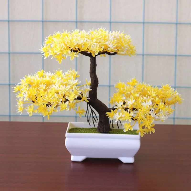 Fake Artificial Plants Bonsai Potted Plant Mini Simulation Pine Tree Home Decor