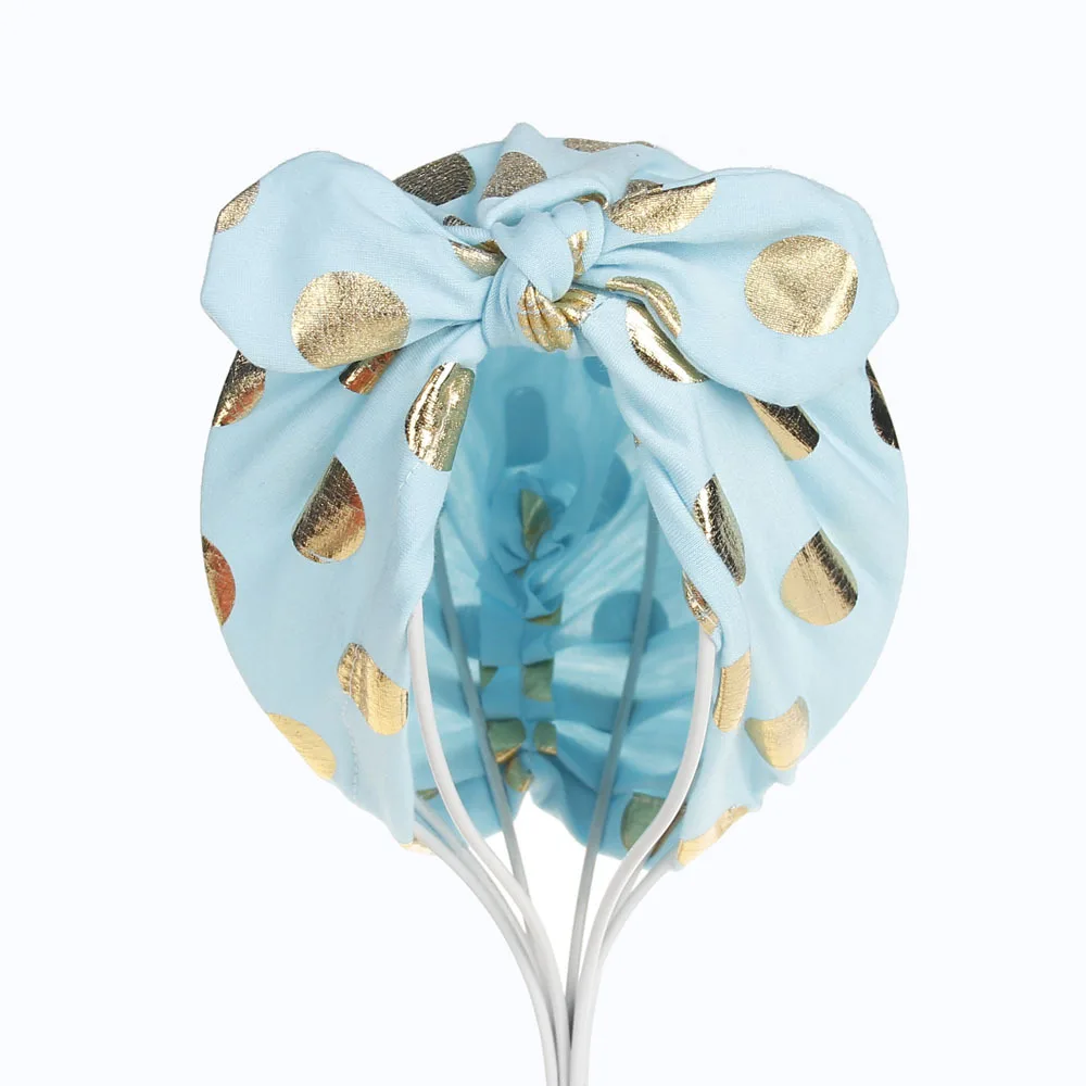 

2019 Europe and the United States new Boys and Girls Baby Products Bronzing dot Knotted rabbit ears Indian Hat children Baby cap
