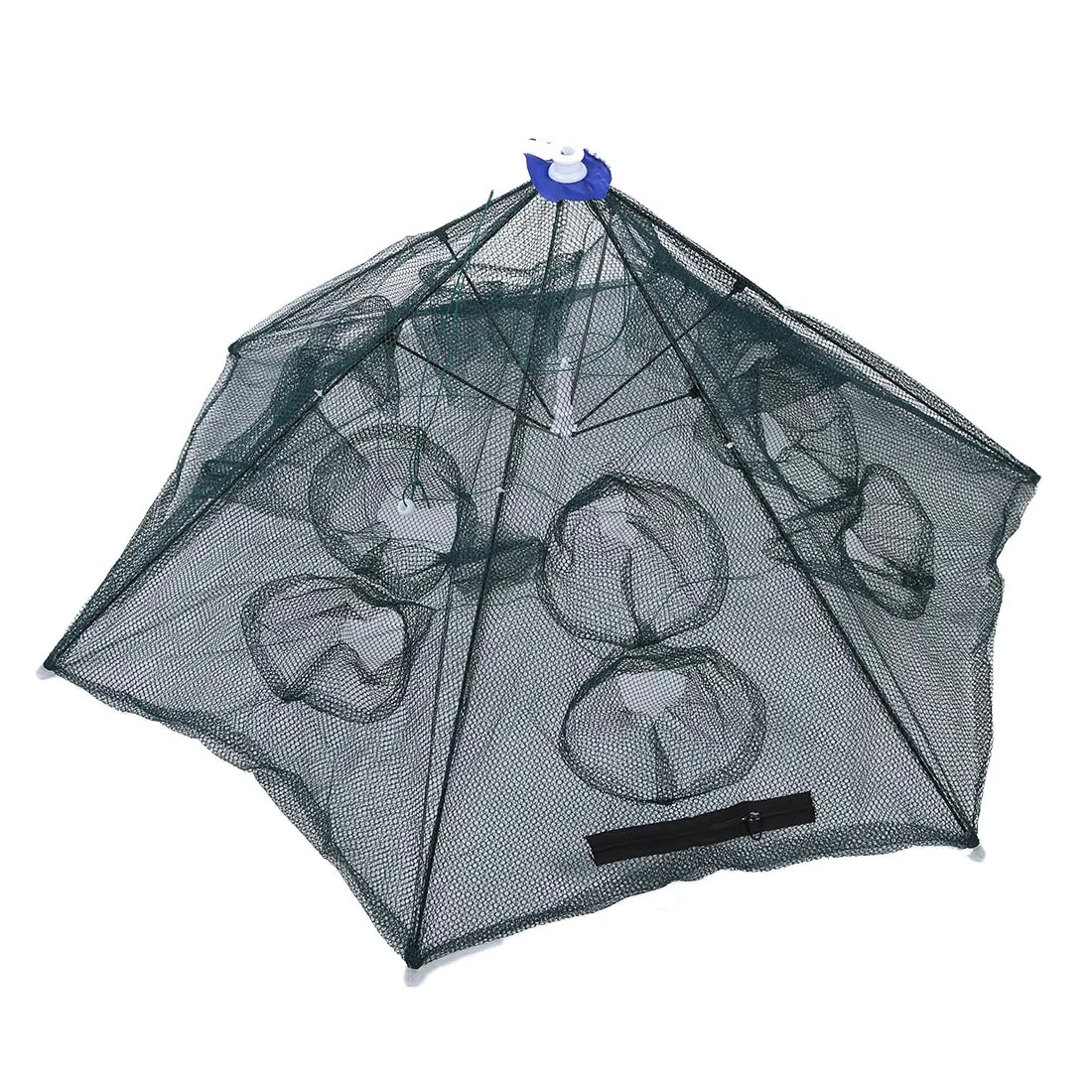 Ловушка сеть рыболовные садок для рыбы camaron портативный зонтик стиль складной с 12 отверстиями зеленый