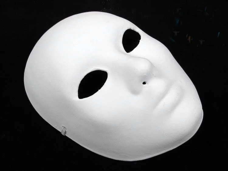 Ручная роспись DIY простые белые маски для женщин и мужчин утолщенная бумажная целлюлозная маска для лица для Рождества и свадьбы украшения для дня рождения 10 шт