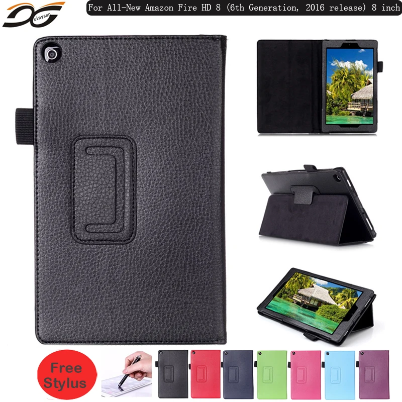 

Protective Case for  Amazon Kindle All-New Amazon Fire HD 8 6th Generation 2016 release  8'' inch Folio Folding Stand Case Cover