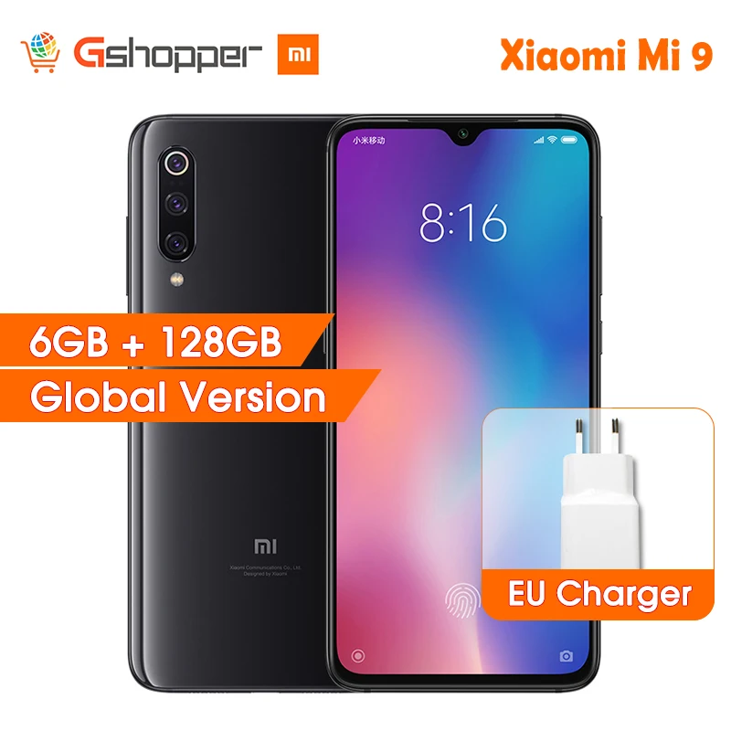 Глобальная версия Xiaomi mi 9 6GB ram 128GB rom мобильный телефон Snapdragon 855 Восьмиядерный