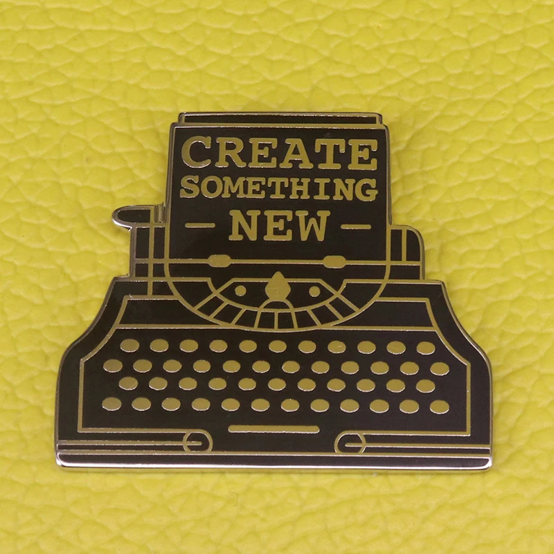 

typewriter lapel pin Let's Create gift Enamel Pin