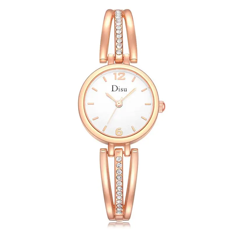 

Women Stainless Steel Bracelet Watches Luxury Rhinestone Quartz Watches For Women Dress H