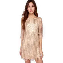 MAYFULL Women Golden Wave Sequin Lace Dress Female Backless Bla Sheer Shift Dresses Cut Out Sequin Mesh Straight Dress Vestidos MAYFULL Women Golden Wave Sequin Lace Dress Female Backless Bla Sheer Shift Dresses Cut Out Sequin Mesh Straight Dress Vestidos